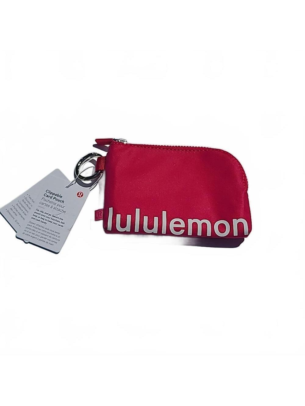 NWT Lululemon Clippable Card Pouch Passionate/white